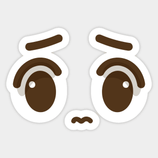 Worried Cute Face Sticker